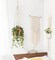 Macramé Plant Hanger – 35" Ivory Indoor/Outdoor Hanging Planter Holder with Wood Beads, No-Tassel Design – Boho Decorative Flower Pot Holder for Home Décor (Pot Not Included)